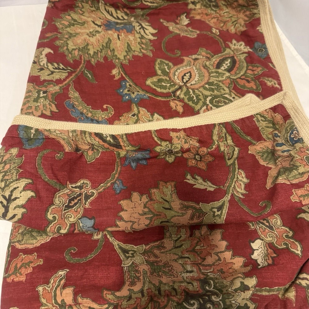 2 CHAPS Ralph‎ Lauren Annabelle Red Jacobean Floral Standard Pillow Shams - Picture 2 of 6